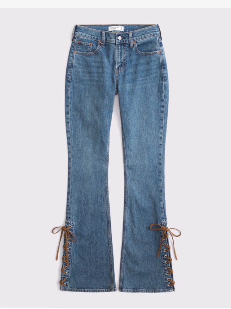 Curve Love Mid Rise Bootcut Vegan Suede Lace Jean 31 Short